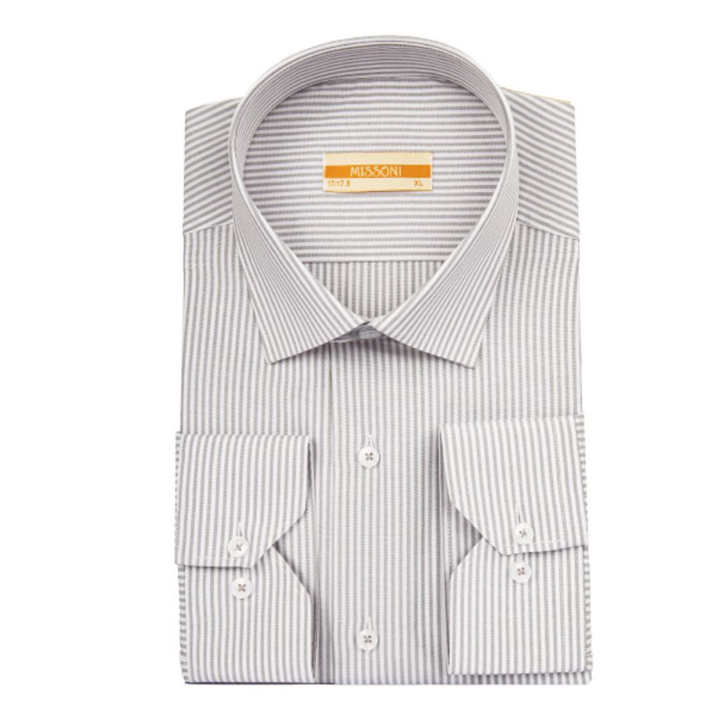 خرید انلاین پیراهن مردانه دیپلمات رنگ طوسی روشن کد 5252