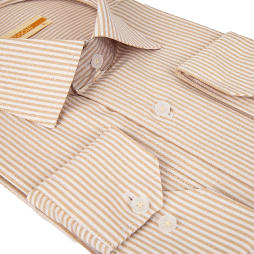 خرید آنلاین پیراهن مردانه دیپلمات رنگ کرم کد 5255