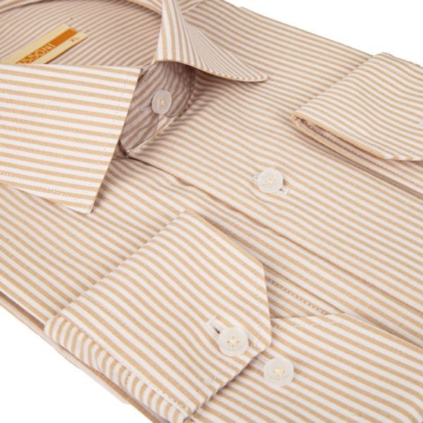 پیراهن مردانه دیپلمات رنگ کرم کد 5255