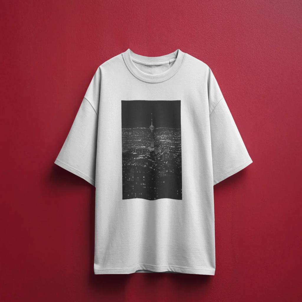 خرید اینترنتی قیمت تیشرت طرح تهران پیکسلی - قواره باکسی