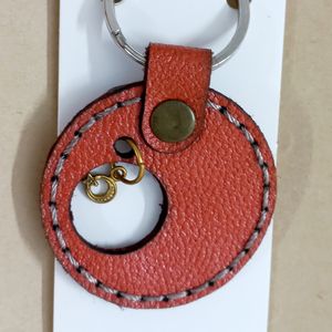 قیمت ارزان جاکلیدی چرم طبیعی نارنجی