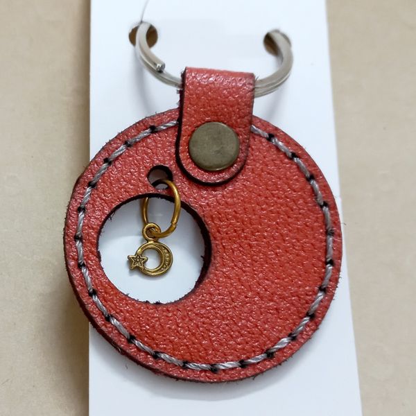 جاکلیدی چرم طبیعی نارنجی