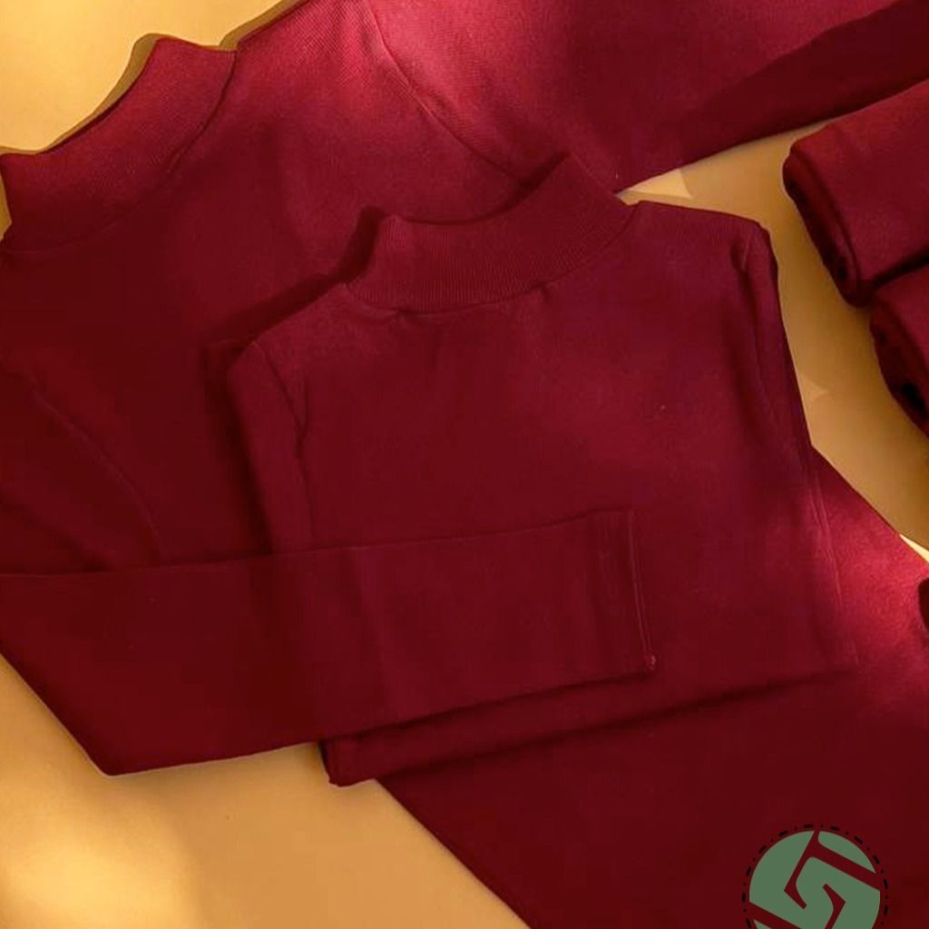 قیمت ارزان بادی آستین بلند یقه گرد چری (آلبالویی)