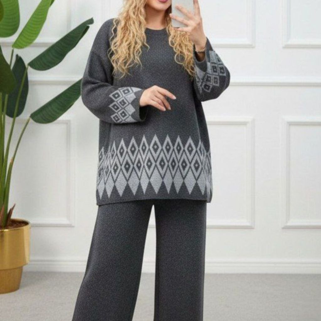 خرید آنلاین بافت زنانه ست طرح دار