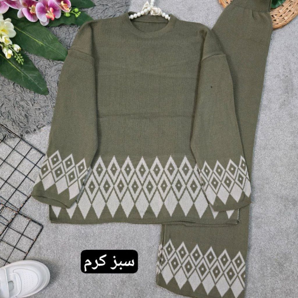 قیمت بافت زنانه ست طرح دار