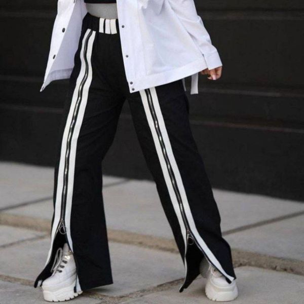 شلوار زنانه طرح ساتین جلو زیپ نوار دار