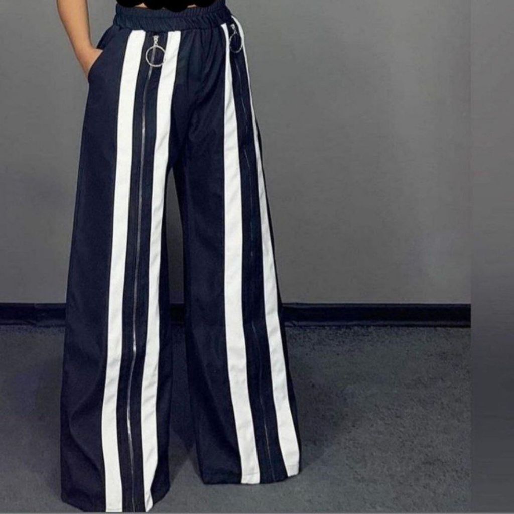 خرید اینترنتی شلوار زنانه طرح ساتین جلو زیپ نوار دار