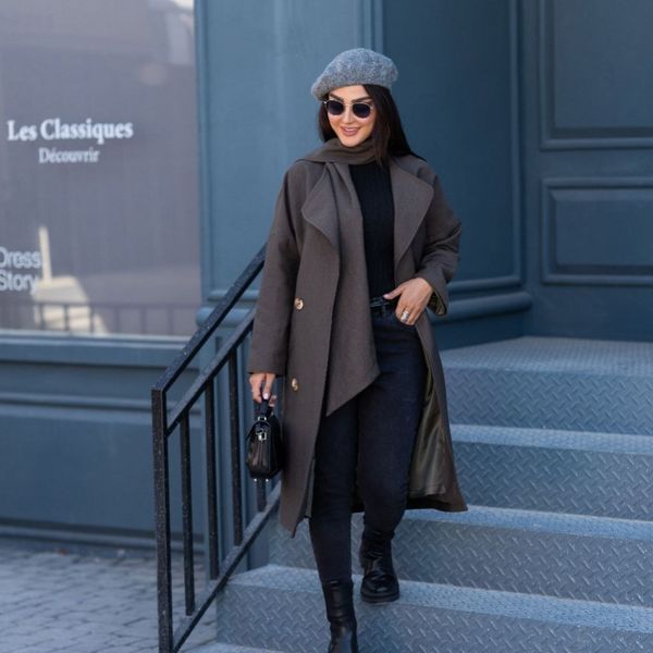 پالتو شال دار مدل آوینو دارای آستر