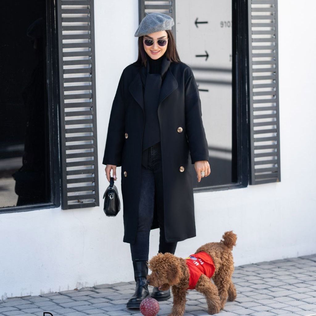 فروش اینترنتی پالتو شال دار مدل آوینو دارای آستر