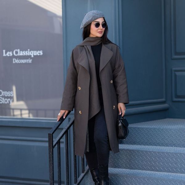 پالتو شال دار مدل آوینو دارای آستر