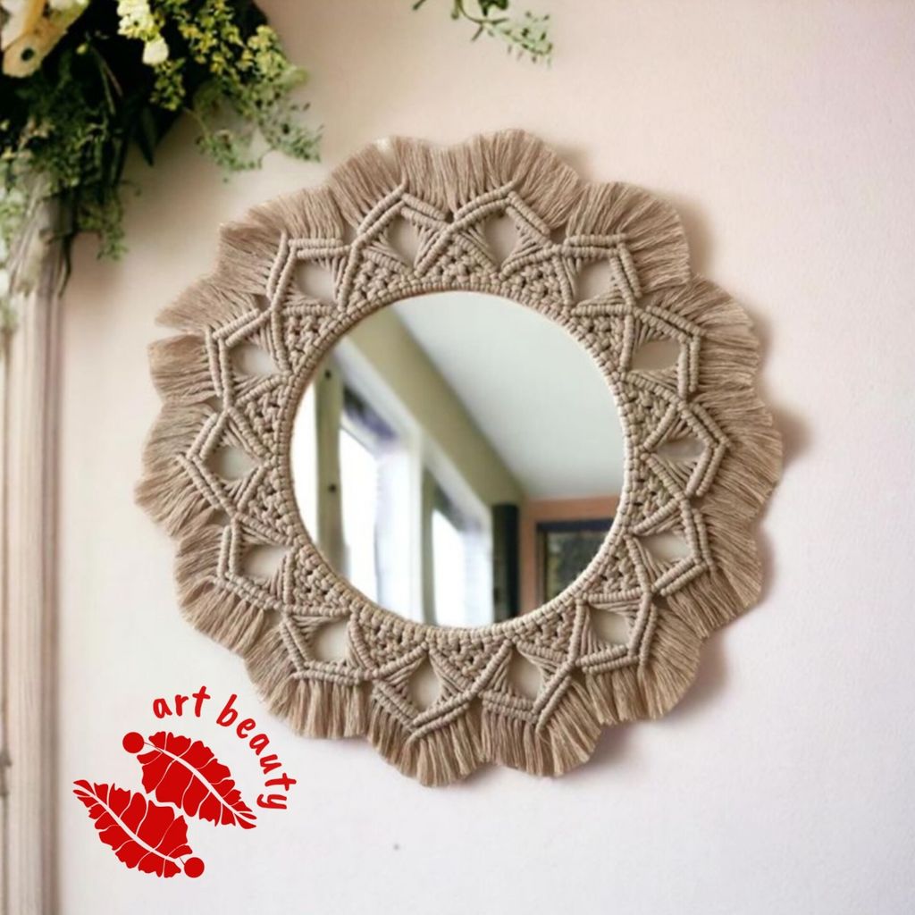 قیمت قاب آینه مکرومه طرح آنا