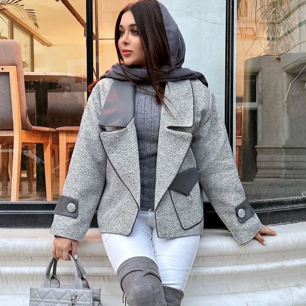 خرید انلاین پالتو جناغی قد70 استرکشی شده