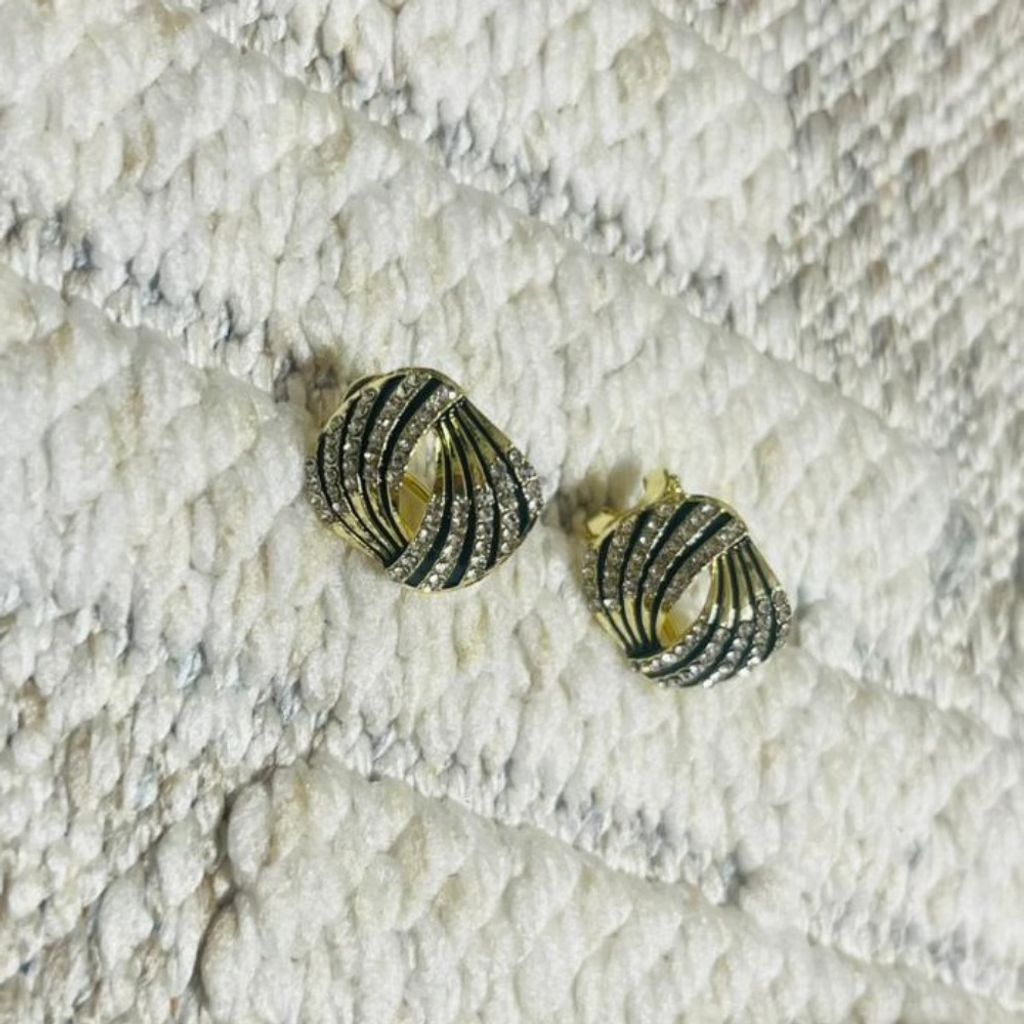 خرید اینترنتی گوشواره میخی طرح مارپیچ - zivar_j - Gosh - 001