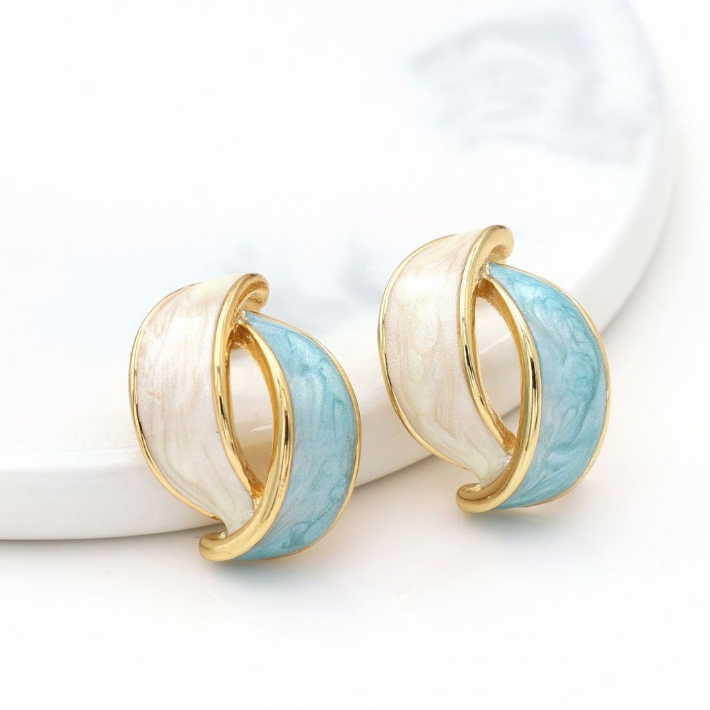 خرید اینترنتی گوشواره میخی طرح مارپیچ - zivar_j - Gosh - 003