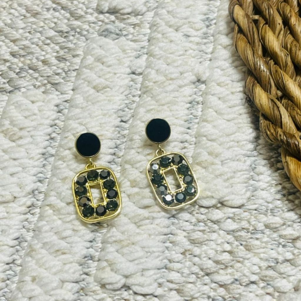 فروش اینترنتی گوشواره میخی آویز طرح مستطیل - zivar_j - Gosh - 006