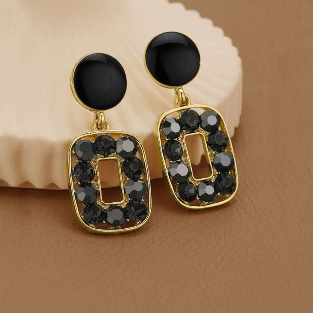 خرید اینترنتی گوشواره میخی آویز طرح مستطیل - zivar_j - Gosh - 006