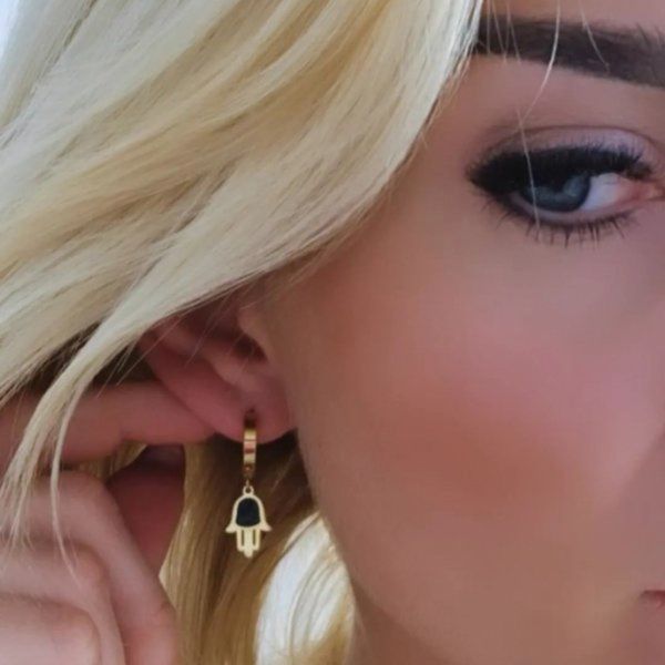 گوشواره کلیپسی طرح دست - zivar_j - Gosh - 008