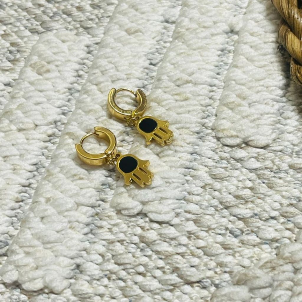 قیمت ارزان گوشواره کلیپسی طرح دست - zivar_j - Gosh - 008