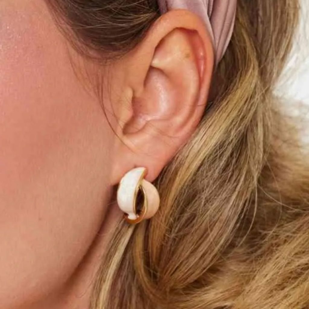 قیمت ارزان گوشواره میخی طرح مارپیچ - zivar_j - Gosh - 009