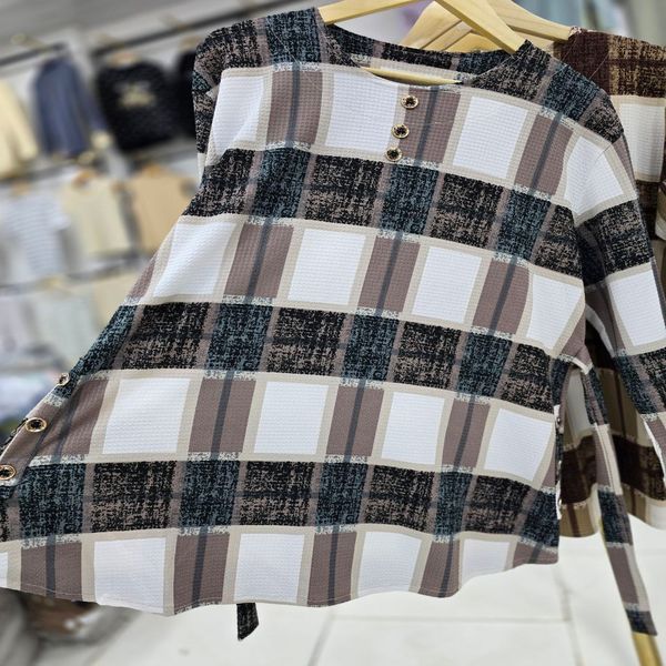 تونیک مانتویی زنانه چهارخونه پاییرث