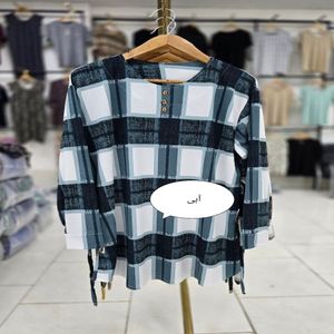 خرید اینترنتی قیمت تونیک مانتویی زنانه چهارخونه پاییرث