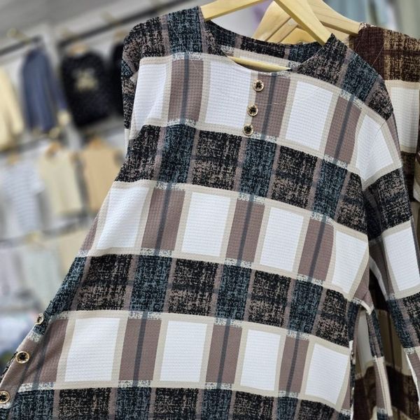 تونیک مانتویی زنانه چهارخونه پاییرث