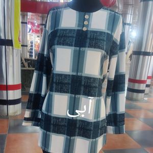 خرید اینترنتی تونیک مانتویی زنانه چهارخونه پاییزه