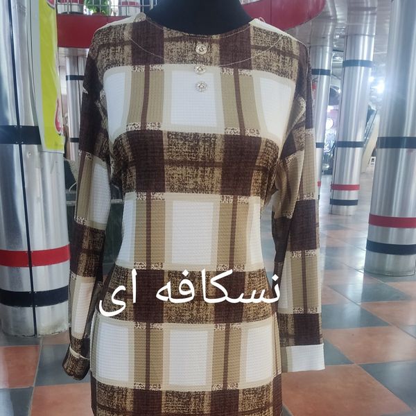 تونیک مانتویی زنانه چهارخونه پاییزه