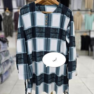 قیمت ارزان تونیک مانتویی زنانه چهارخونه پاییرث