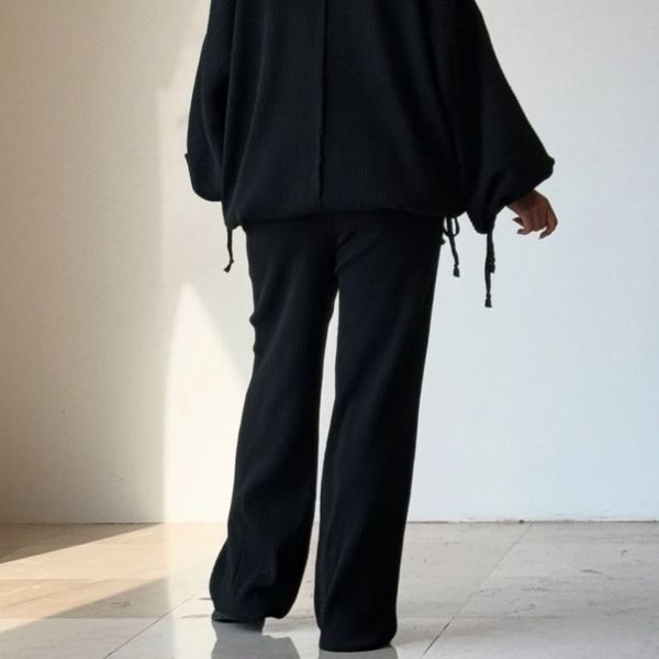 بلوز شلوار ست بافت ریلی کیمونو