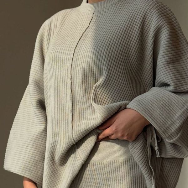 بلوز شلوار ست بافت ریلی کیمونو