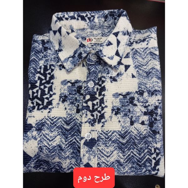 پیراهن پشمی مردانه پاییزه طرح گلیمی مخمل