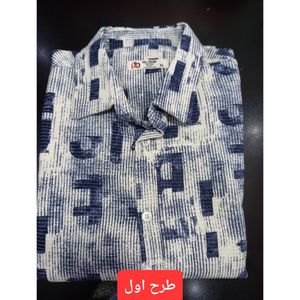 خرید آنلاین پیراهن مردانه پاییزه طرح گلیمی مخمل