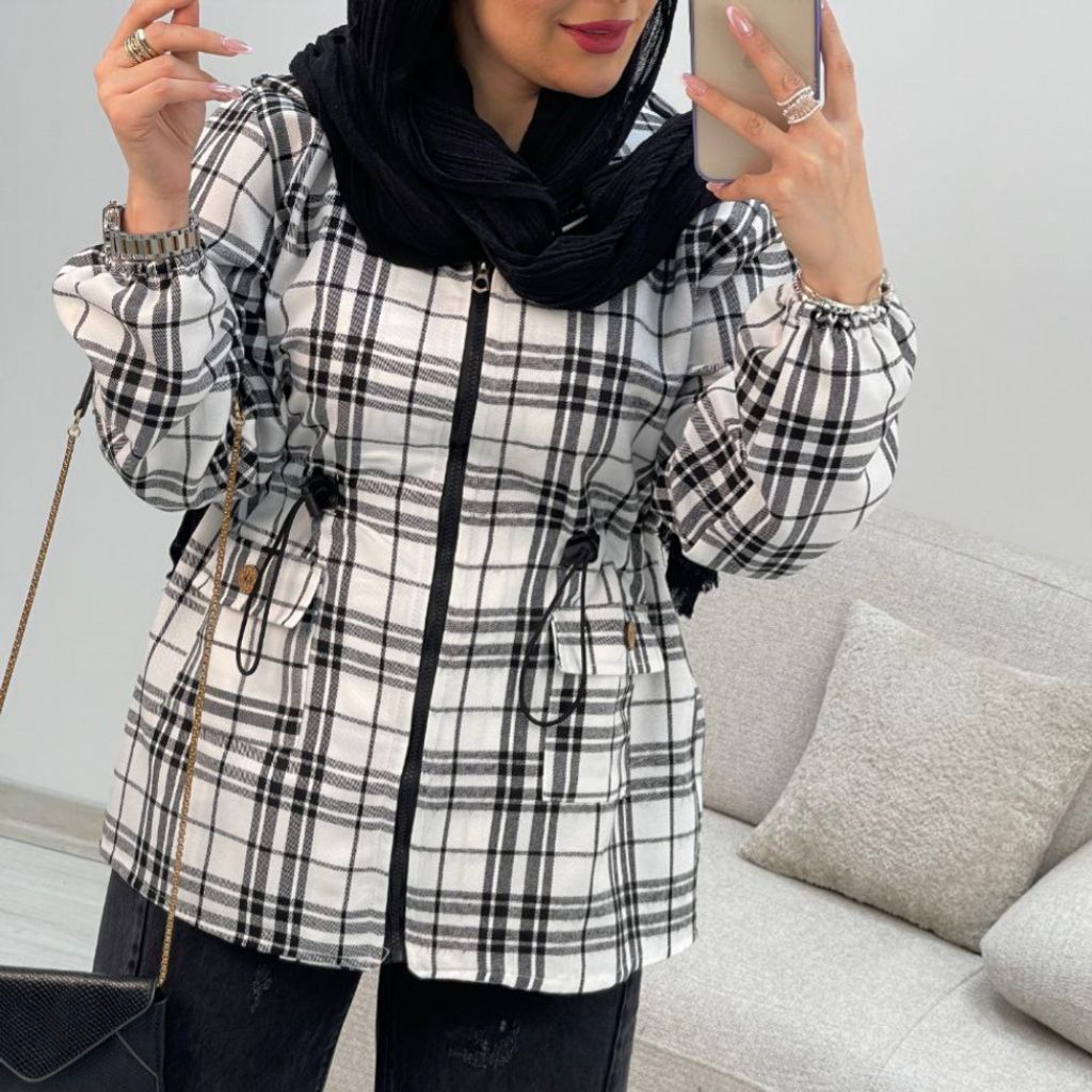 مشخصات پالتو زنانه طرح کمر گت موهر