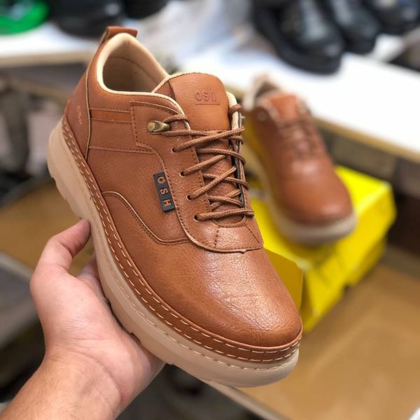 کفش چرم اسپرت مردانه مدل فراز رنگ عسلی