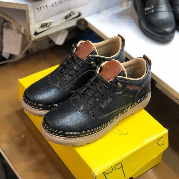 کفش چرم اسپرت مردانه مدل فراز رنگ مشکی