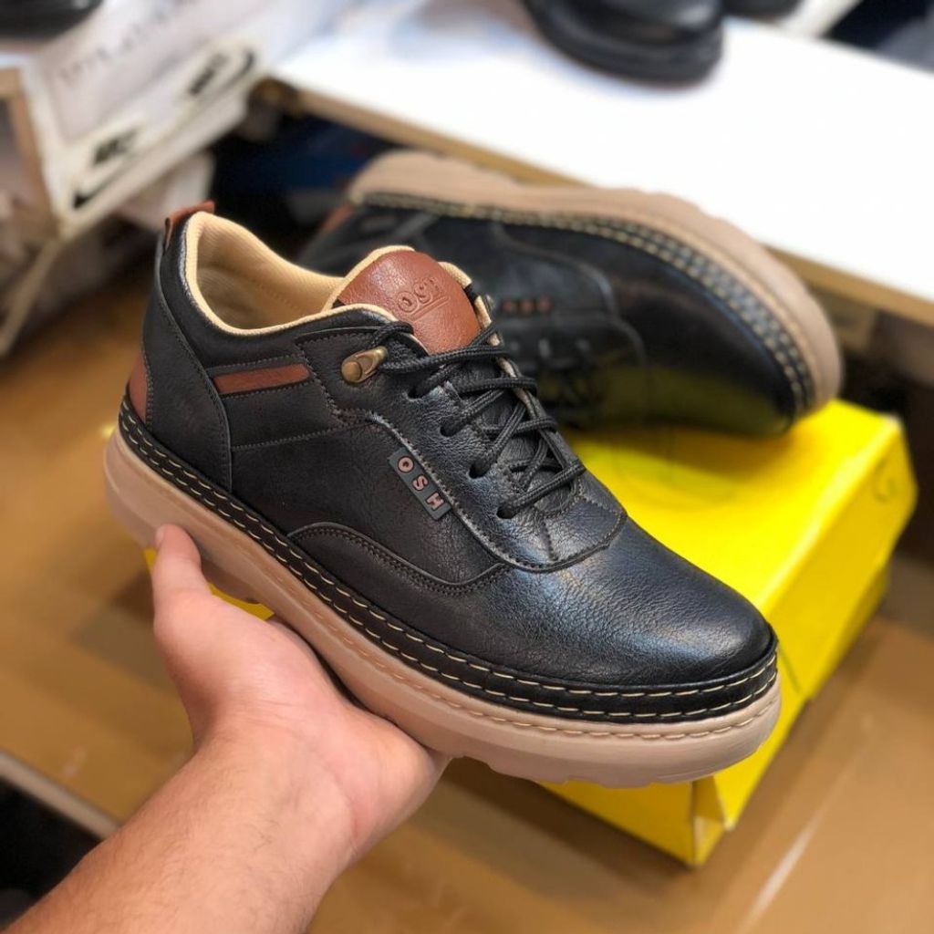 خرید آنلاین کفش چرم اسپرت مردانه مدل فراز رنگ مشکی