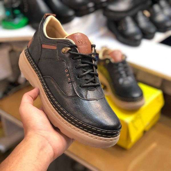 کفش چرم اسپرت مردانه مدل فراز رنگ مشکی