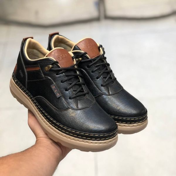 کفش چرم اسپرت مردانه مدل فراز رنگ مشکی