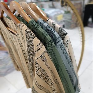 خرید اینترنتی قیمت تونیک مانتویی زنانه راه راه تسلا درجه یک پاییزه