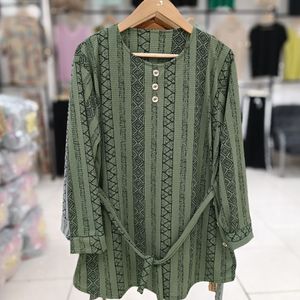 خرید اینترنتی قیمت تونیک مانتویی زنانه راه راه تسلا درجه یک پاییزه