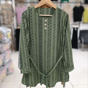 تونیک مانتویی زنانه راه راه تسلا درجه یک پاییزه