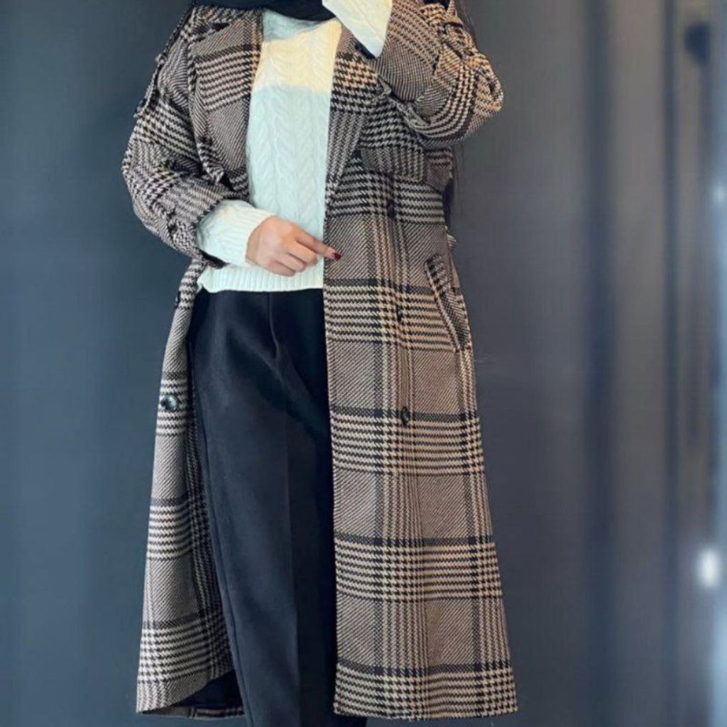 فروش اینترنتی مانتو زنانه طرح پاییزی موهر پشمی