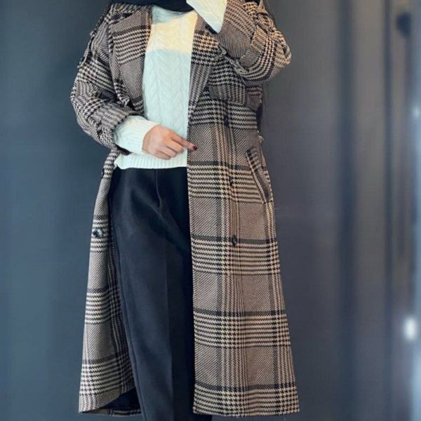 مانتو زنانه طرح پاییزی موهر پشمی