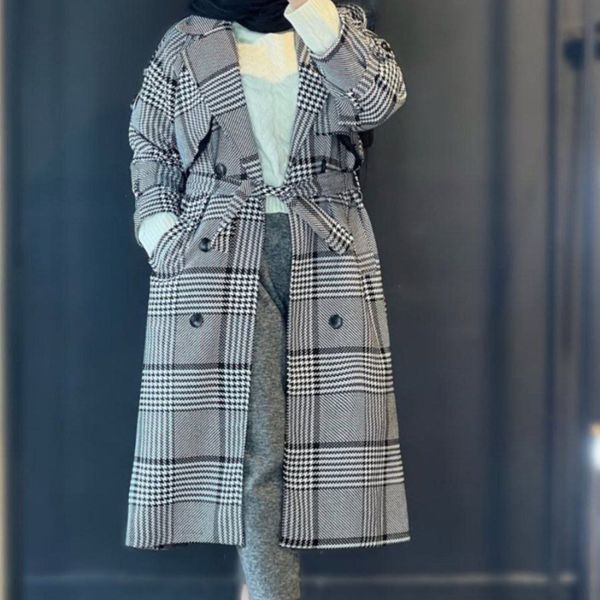 مانتو زنانه طرح پاییزی موهر پشمی