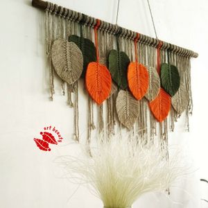 دکور برگ مکرومه بافی طرح پاییزان