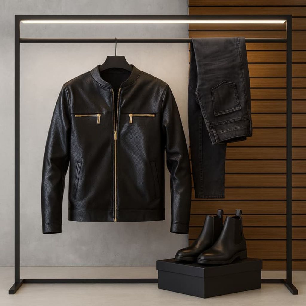 خرید اینترنتی کاپشن چرم مردانه مدل SERGIO