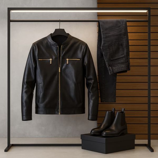 کاپشن چرم مردانه مدل SERGIO