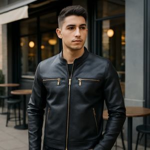 خرید آنلاین کاپشن چرم مردانه مدل SERGIO