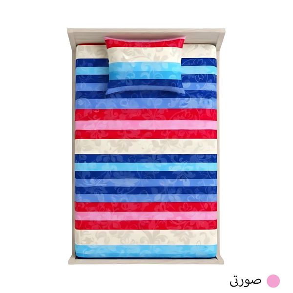 روتختی کش‌دار تترون بروجرد یکنفره مدل پیام همراه روبالشتی | سایز 200*90